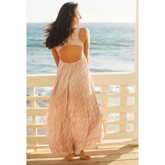 Anthropologie Zebra-Striped Cover-Up Maxi Dress - NWT - M - Picture 3 of 14